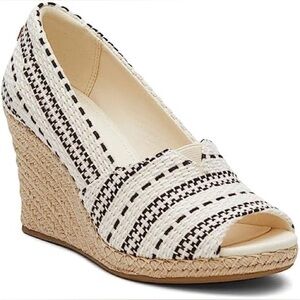 TOMS Michelle Espadrille Wedge Sandal - Natural Bone Size 9 Rope Beachy Vacation